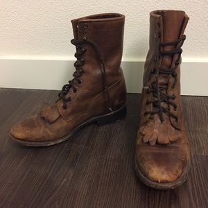 Vintage lace-up combat boots